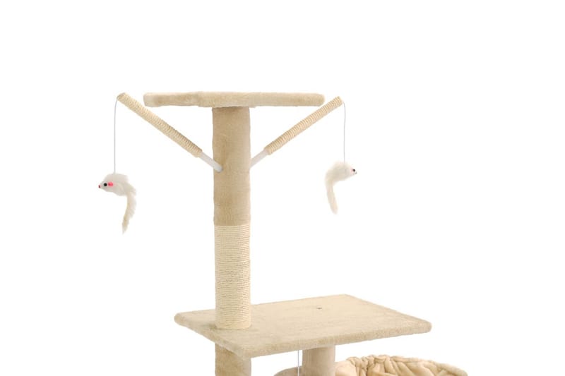 Kissan kiipeilypuu sisal-pylväillä 230-250 cm beige - Beige - Urheilu & vapaa-aika - Eläimille - Kissa - Kissojen kalusteet