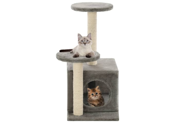 Kissan kiipeilypuu sisal-pylväillä 60 cm harmaa - Harmaa - Kissojen kalusteet