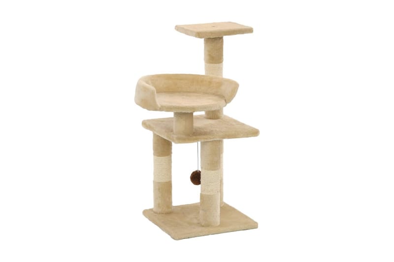 Kissan kiipeilypuu sisal-pylväillä 65 cm beige - Beige - Urheilu & vapaa-aika - Eläimille - Kissa - Kissojen kalusteet