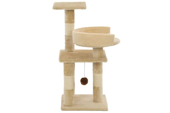 Kissan kiipeilypuu sisal-pylväillä 65 cm beige - Beige - Kissojen kalusteet