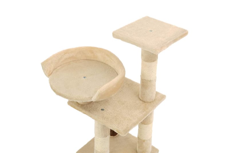 Kissan kiipeilypuu sisal-pylväillä 65 cm beige - Beige - Urheilu & vapaa-aika - Eläimille - Kissa - Kissojen kalusteet