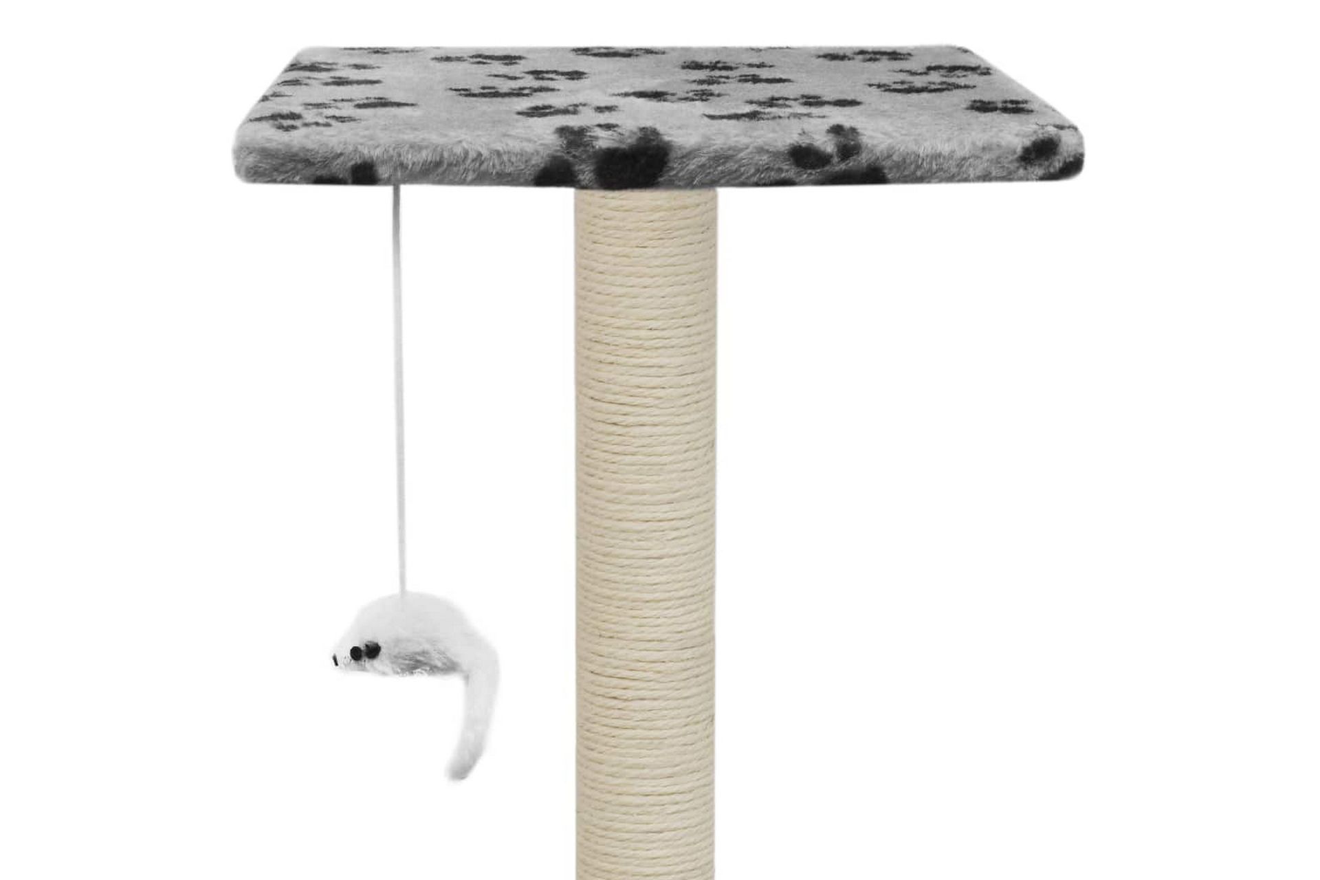 Kissan raapimispuu sisal-pylväillä 95 cm tassunjäljet harmaa - Harmaa - Urheilu & vapaa-aika - Eläimille - Kissa - Kissojen kalusteet