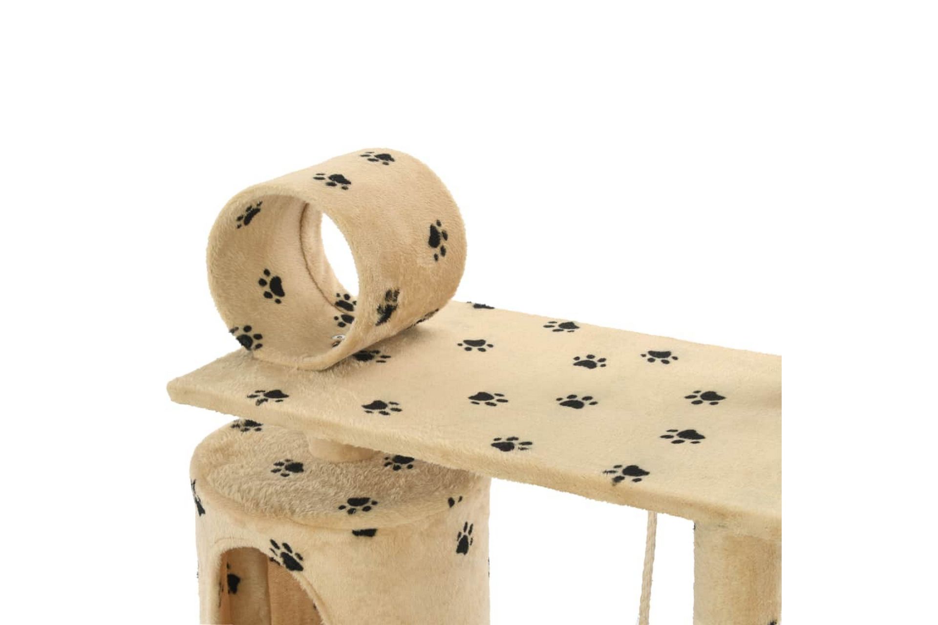 Kissan raapimispuu sisal-pylväillä 140 cm tassunjäljet beige - Beige - Urheilu & vapaa-aika - Eläimille - Kissa - Kissojen kalusteet