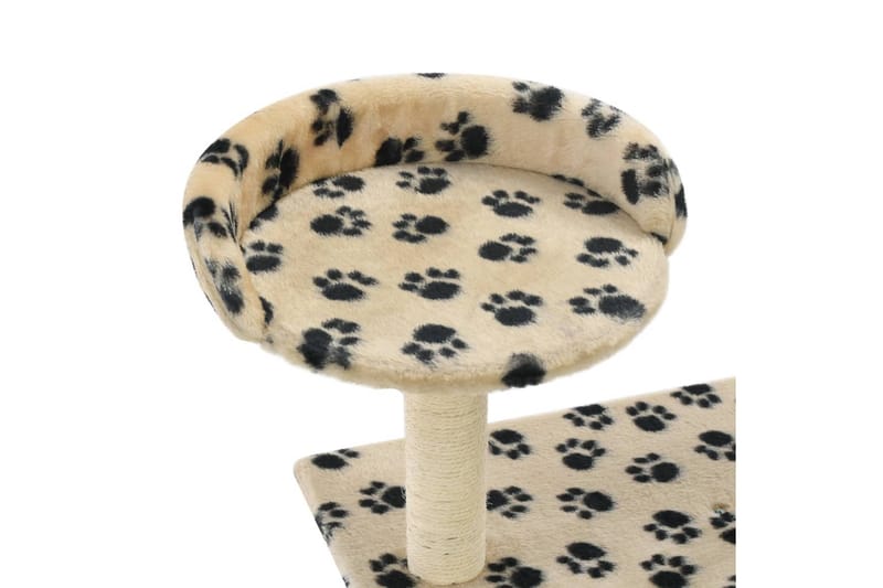 Kissan raapimispuu sisal-pylväillä 95 cm tassunjäljet beige - Beige - Urheilu & vapaa-aika - Eläimille - Kissa - Kissojen kalusteet