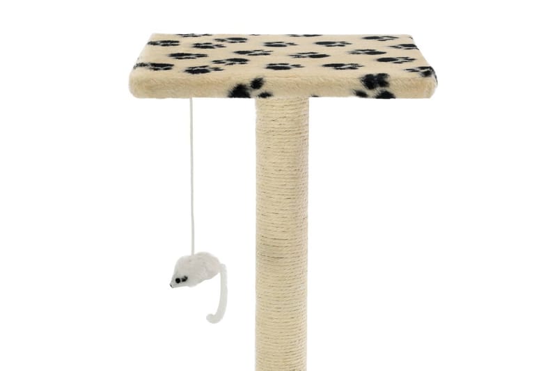 Kissan raapimispuu sisal-pylväillä 95 cm tassunjäljet beige - Beige - Urheilu & vapaa-aika - Eläimille - Kissa - Kissojen kalusteet