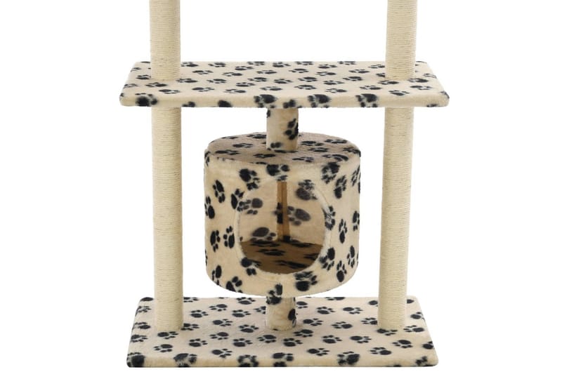 Kissan raapimispuu sisal-pylväillä 95 cm tassunjäljet beige - Beige - Urheilu & vapaa-aika - Eläimille - Kissa - Kissojen kalusteet