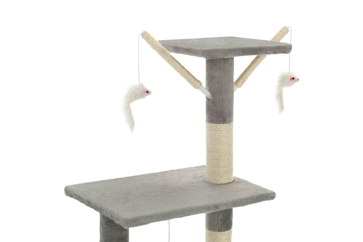 Kissan raapimispuu sisal-pylväillä 138 cm harmaa - Harmaa - Kissojen kalusteet
