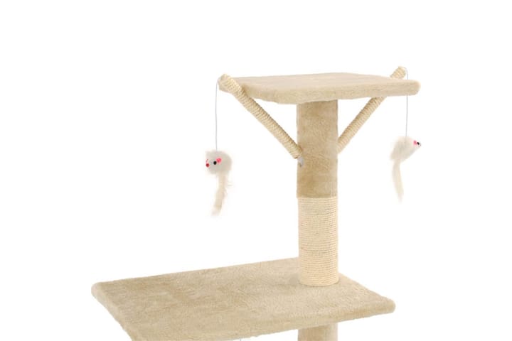 Kissan raapimispuu sisal-pylväillä 138 cm beige - Beige - Kissojen kalusteet