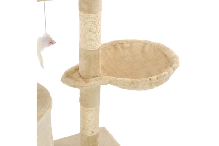 Kissan raapimispuu sisal-pylväillä 138 cm beige - Beige - Kissojen kalusteet