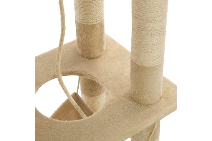 Kissan raapimispuu sisal-pylväillä 140 cm beige - Beige - Kissojen kalusteet