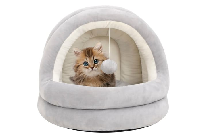 Kissan sänky 40x40x35 cm harmaa ja kerma - Harmaa - Kissanpeti & kissan sänky - Kissojen kalusteet