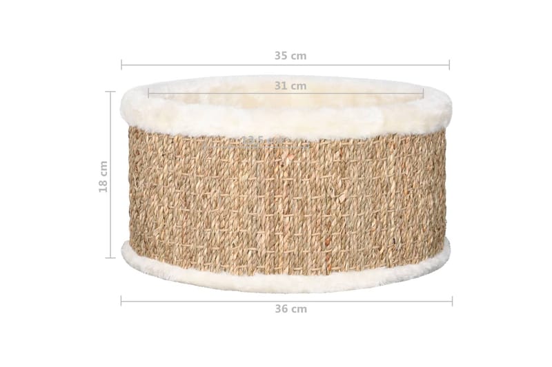 Pyöreä kissankori 36 cm meriheinä - Beige - Urheilu & vapaa-aika - Eläimille - Kissa - Kissojen kalusteet - Kissanpeti & kissan sänky