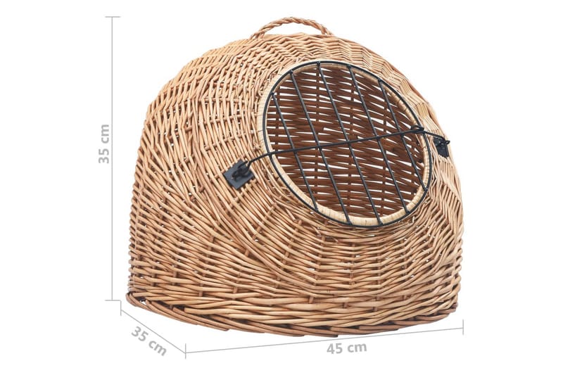 Kissan kuljetuskori 45x35x35 cm luonnollinen paju - Urheilu & vapaa-aika - Eläimille - Kissa - Kuljetuslaatikko & kantolaukku