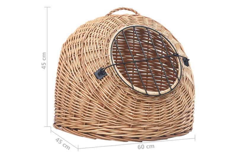 Kissan kuljetuskori 60x45x45 cm luonnollinen paju - Urheilu & vapaa-aika - Eläimille - Kissa - Kuljetuslaatikko & kantolaukku