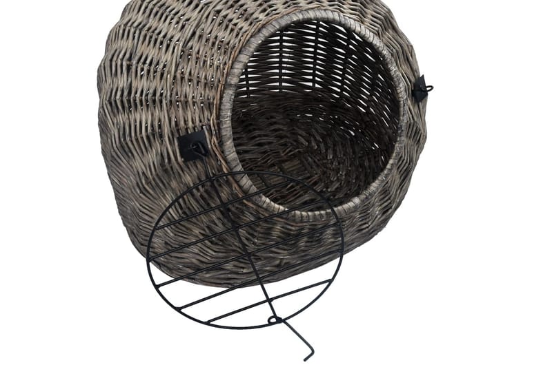 Kissan kuljetuskori harmaa 45x35x35 cm luonnollinen paju - Urheilu & vapaa-aika - Eläimille - Kissa - Kuljetuslaatikko & kantolaukku