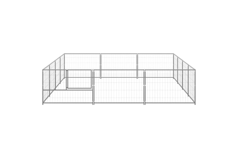 Koiranhäkki hopea 12 m² teräs - Hopea - Urheilu & vapaa-aika - Eläimille - Koira - Koiraportti & koira-aitaus