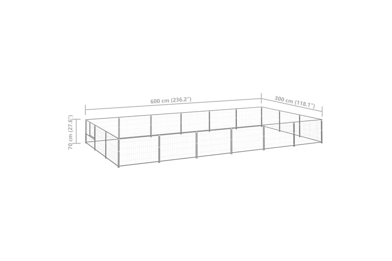 Koiranhäkki hopea 18 m² teräs - Hopea - Urheilu & vapaa-aika - Eläimille - Koira - Koirien kalusteet