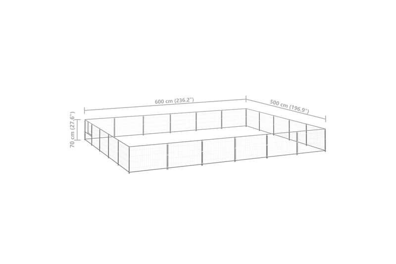 Koiranhäkki hopea 30 m² teräs - Hopea - Urheilu & vapaa-aika - Eläimille - Koira - Koirien kalusteet