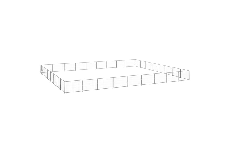 Koiranhäkki hopea 72 m² teräs - Hopea - Urheilu & vapaa-aika - Eläimille - Koira - Koiraportti & koira-aitaus