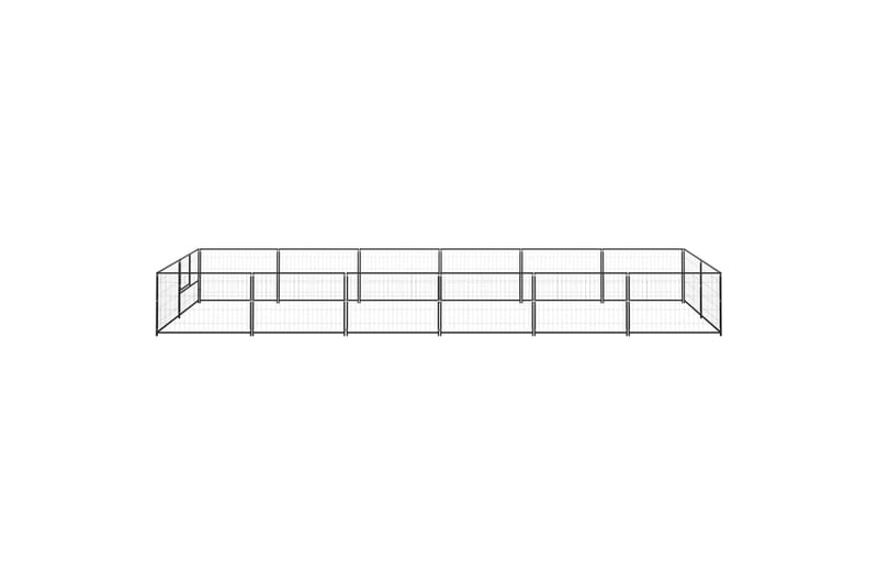 Koiranhäkki musta 12 m² teräs - Musta - Urheilu & vapaa-aika - Eläimille - Koira - Koirien kalusteet