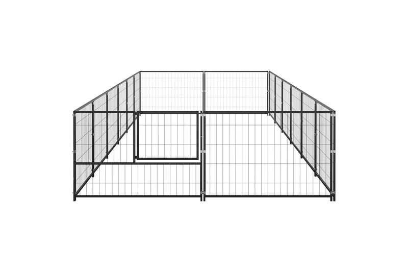 Koiranhäkki musta 12 m² teräs - Musta - Koirien kalusteet - Koiraportti & koira-aitaus