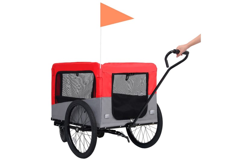 2-in-1 lemmikkikärry pyörään/juoksurattaat punainen ja harma - Punainen - Urheilu & vapaa-aika - Eläimille - Koira - Koirien kalusteet