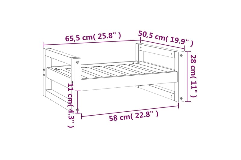 beBasic Koiransänky harmaa 65,5x50,5x28 cm täysi mänty - Harmaa - Urheilu & vapaa-aika - Eläimille - Koira - Koirien kalusteet - Koiran peti & koiran sänky