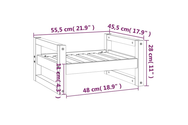 beBasic Koiransänky hunajanruskea 55,5x45,5x28 cm täysi mänty - Ruskea - Koiran peti & koiran sänky - Koirien kalusteet