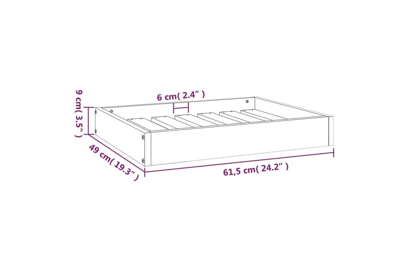beBasic Koiransänky hunajanruskea 61,5x49x9 cm täysi mänty - Ruskea - Urheilu & vapaa-aika - Eläimille - Koira - Koirien kalusteet - Koiran peti & koiran sänky