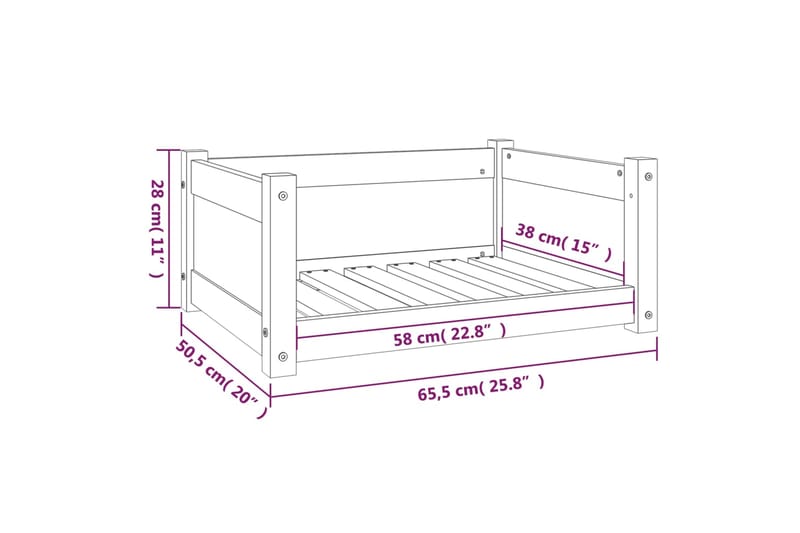 beBasic Koiransänky hunajanruskea 65,5x50,5x28 cm täysi mänty - Ruskea - Urheilu & vapaa-aika - Eläimille - Koira - Koirien kalusteet - Koiran peti & koiran sänky