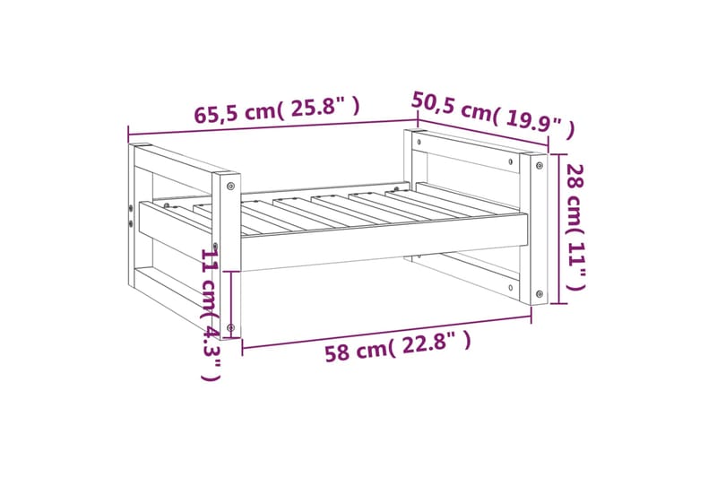 beBasic Koiransänky hunajanruskea 65,5x50,5x28 cm täysi mänty - Ruskea - Urheilu & vapaa-aika - Eläimille - Koira - Koirien kalusteet - Koiran peti & koiran sänky