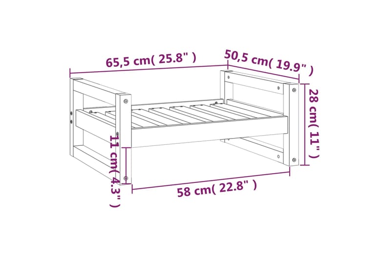 beBasic Koiransänky hunajanruskea 65,5x50,5x28 cm täysi mänty - Ruskea - Koiran peti & koiran sänky - Koirien kalusteet