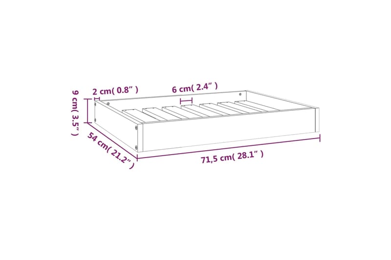 beBasic Koiransänky hunajanruskea 71,5x54x9 cm täysi mänty - Ruskea - Urheilu & vapaa-aika - Eläimille - Koira - Koirien kalusteet - Koiran peti & koiran sänky