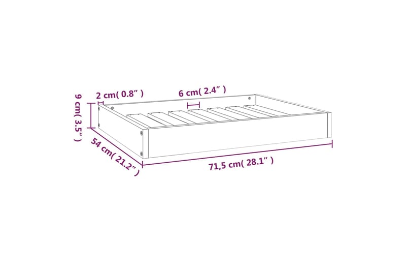 beBasic Koiransänky hunajanruskea 71,5x54x9 cm täysi mänty - Ruskea - Koiran peti & koiran sänky - Koirien kalusteet