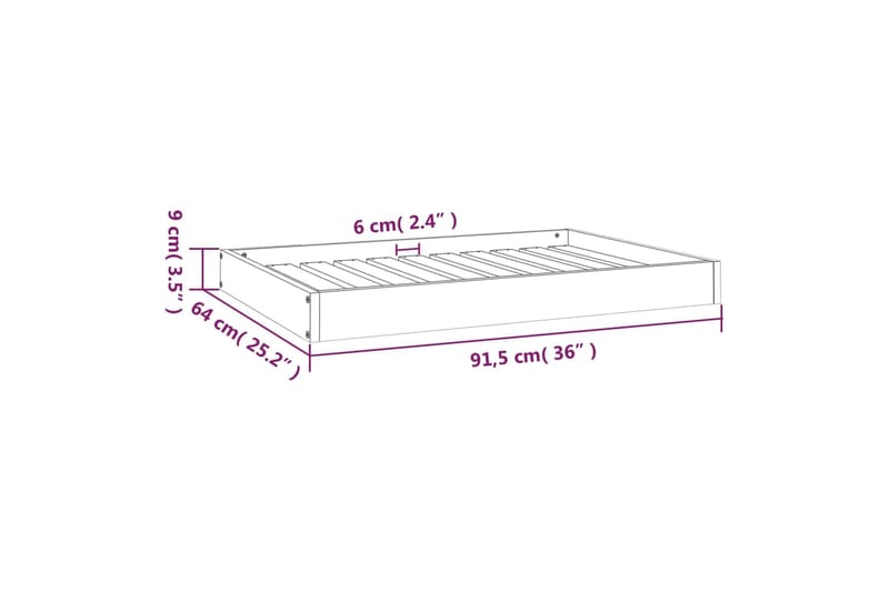 beBasic Koiransänky hunajanruskea 91,5x64x9 cm täysi mänty - Ruskea - Koiran peti & koiran sänky - Koirien kalusteet