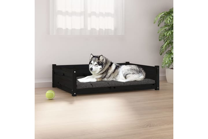 beBasic Koiransänky musta 105,5x75,5x28 cm täysi mänty - Musta - Koirien kalusteet - Koiran peti & koiran sänky