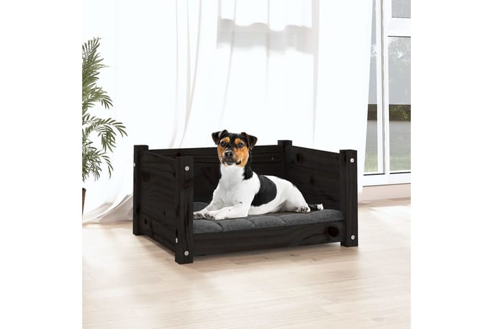 beBasic Koiransänky musta 55,5x45,5x28 cm täysi mänty - Musta - Koiran peti & koiran sänky - Koirien kalusteet