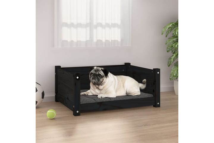 beBasic Koiransänky musta 65,5x50,5x28 cm täysi mänty - Musta - Koirien kalusteet - Koiran peti & koiran sänky