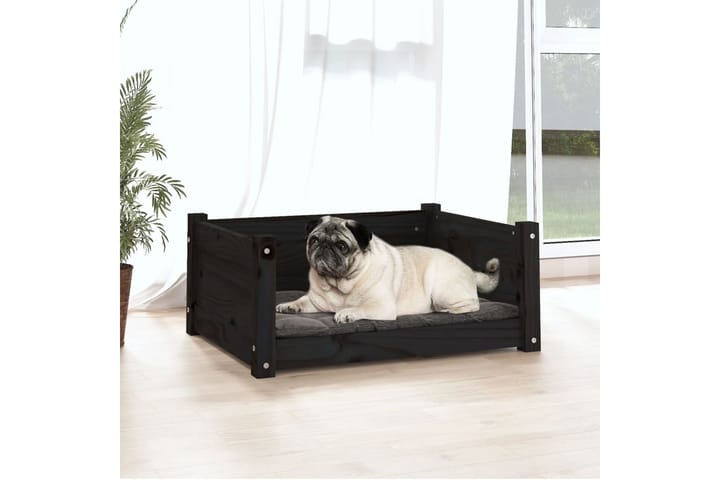 beBasic Koiransänky musta 65,5x50,5x28 cm täysi mänty - Musta - Koiran peti & koiran sänky - Koirien kalusteet