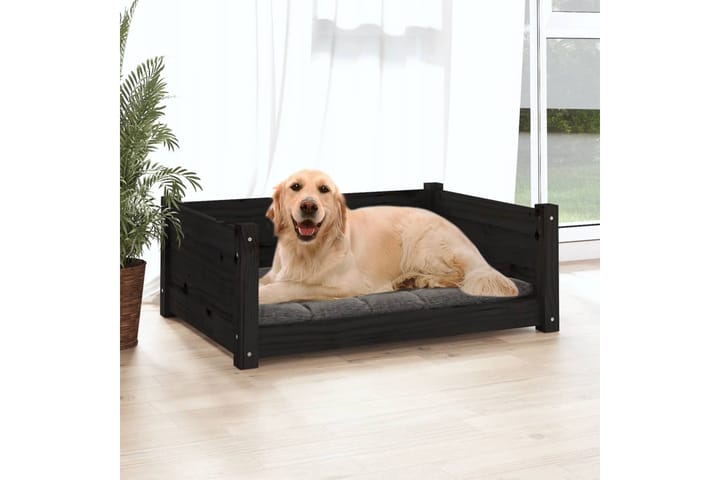 beBasic Koiransänky musta 75,5x55,5x28 cm täysi mänty - Musta - Koirien kalusteet - Koiran peti & koiran sänky
