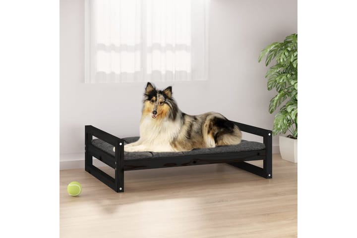beBasic Koiransänky musta 95,5x65,5x28 cm täysi mänty - Musta - Koirien kalusteet - Koiran peti & koiran sänky
