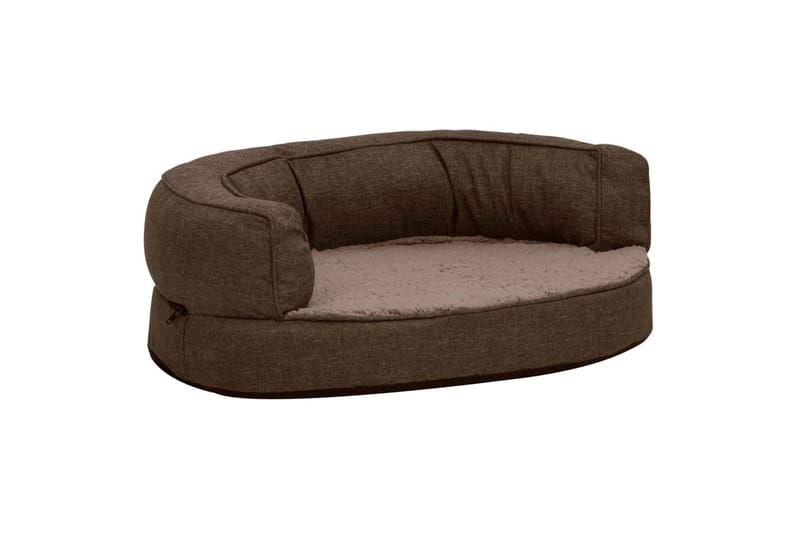 Ergonominen koiransängyn patja 60x42 cm pellavatyyli ruskea - Ruskea - Urheilu & vapaa-aika - Eläimille - Koira - Koirien kalusteet - Koiran peti & koiran sänky