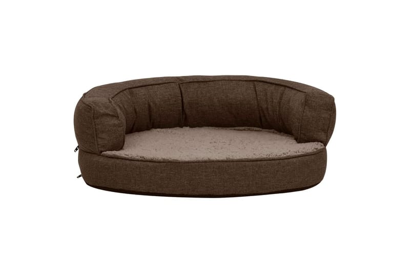 Ergonominen koiransängyn patja 60x42 cm pellavatyyli ruskea - Ruskea - Urheilu & vapaa-aika - Eläimille - Koira - Koirien kalusteet - Koiran peti & koiran sänky