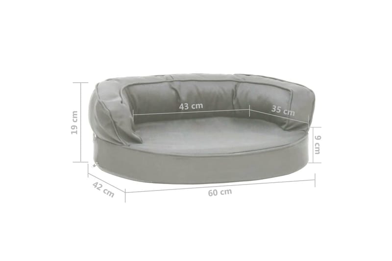 Ergonominen koiransängyn patja 60x42 cm pellavatyyli harmaa - Harmaa - Urheilu & vapaa-aika - Eläimille - Koira - Koirien kalusteet - Koiran peti & koiran sänky