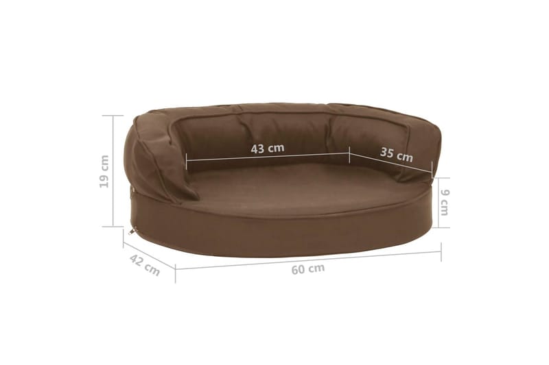 Ergonominen koiransängyn patja 60x42 cm pellavatyyli ruskea - Ruskea - Urheilu & vapaa-aika - Eläimille - Koira - Koirien kalusteet - Koiran peti & koiran sänky