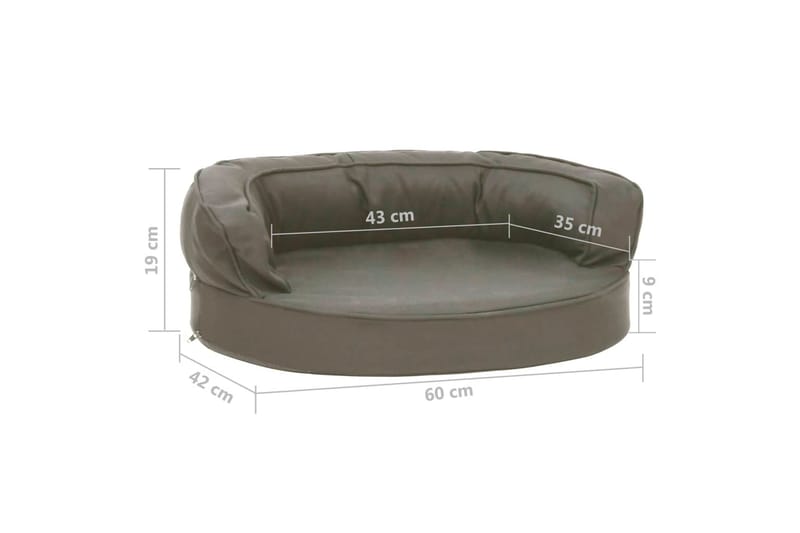Ergonominen koiransängyn patja 60x42 cm - Harmaa - Urheilu & vapaa-aika - Eläimille - Koira - Koirien kalusteet - Koiran peti & koiran sänky