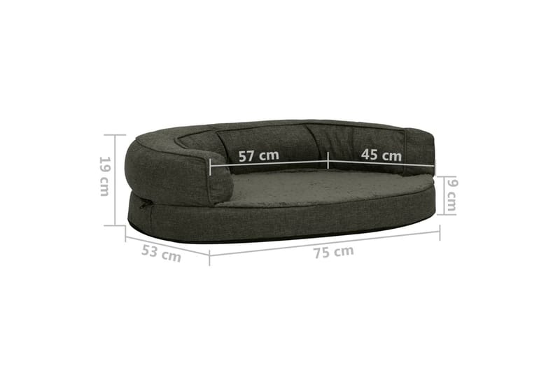 Ergonominen koiransängyn patja 75x53 cm - Harmaa - Urheilu & vapaa-aika - Eläimille - Koira - Koirien kalusteet - Koiran peti & koiran sänky