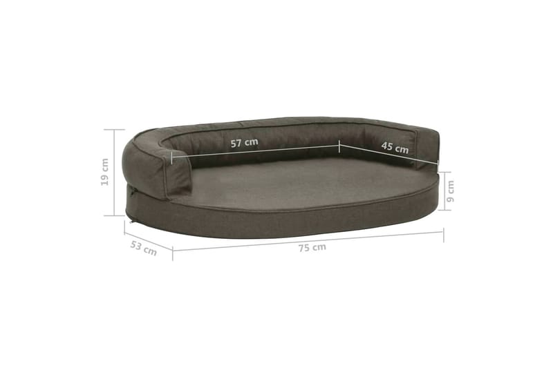 Ergonominen koiransängyn patja 75x53 cm - Harmaa - Urheilu & vapaa-aika - Eläimille - Koira - Koirien kalusteet - Koiran peti & koiran sänky