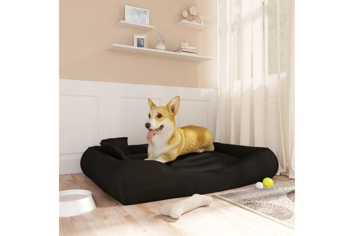 Koiran sänky tyynyillä musta 115x100x20 cm Oxford kangas - Musta - Koiran peti & koiran sänky - Koirien kalusteet