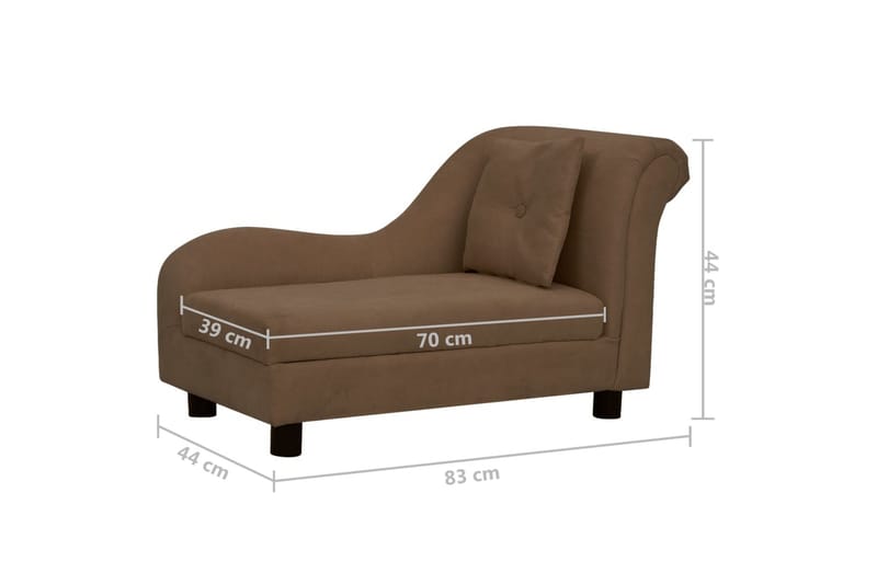 Koiran sohva tyynyllä ruskea 83x44x44 cm plyysi - Ruskea - Urheilu & vapaa-aika - Eläimille - Koira - Koirien kalusteet - Koiran peti & koiran sänky
